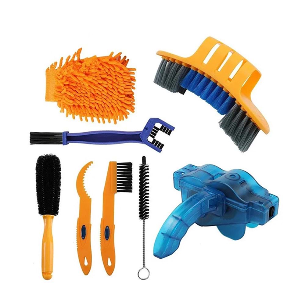 Bisiklet Temizlik Fırça Seti 8 Parça