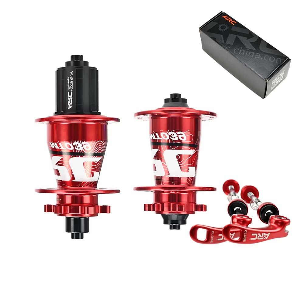 Bisiklet Ön-Arka Göbek Takımı 32 Delik ARC-T039 ( KIRMIZI )