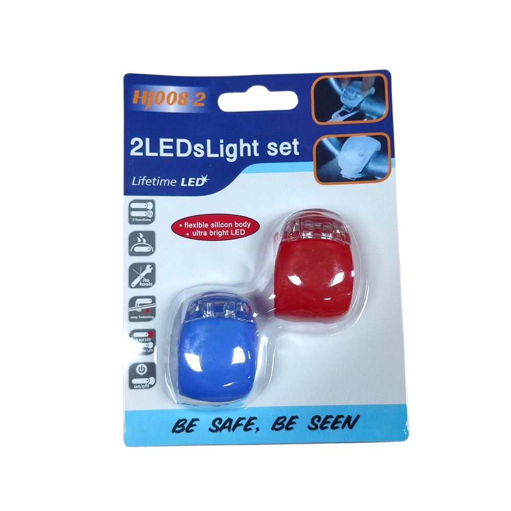 Silikon Led Far - Stop Pilli Mavi-Kırmızı