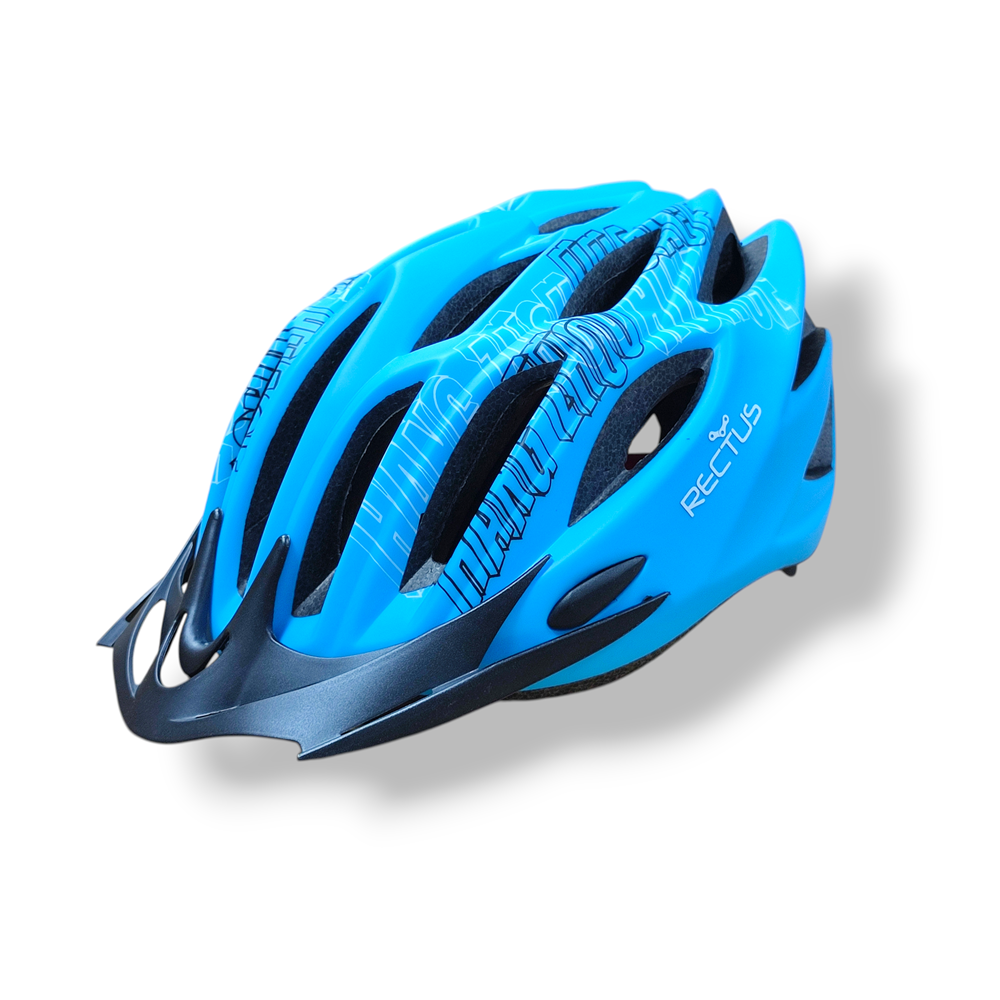 Bisiklet Yetişkin Kaskı Işıklı MAVİ - SİYAH (M54-58) RECTUS