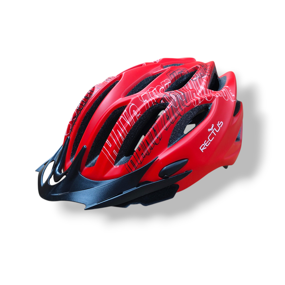 Bisiklet Yetişkin Kaskı Işıklı KIRMIZI - SİYAH (L58-61) RECTUS