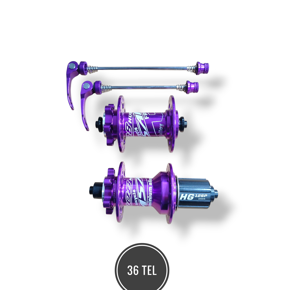 Bisiklet Ön-Arka Göbek Takımı 36 Delik PASAK ( MOR )