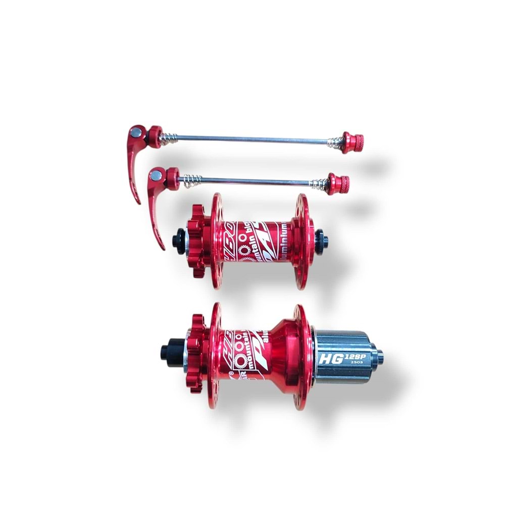 Bisiklet Ön-Arka Göbek Takımı 32 Delik PASAK ( KIRMIZI )