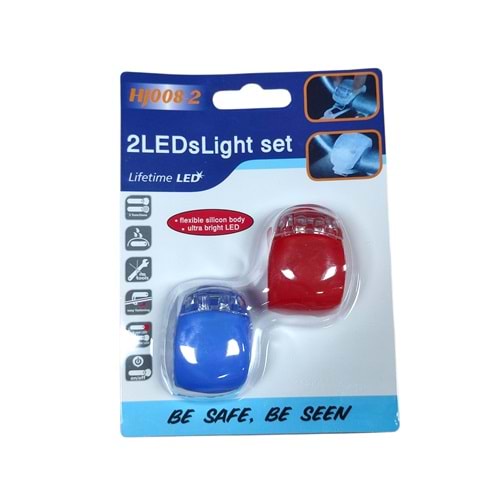 Silikon Led Far - Stop Pilli Mavi-Kırmızı