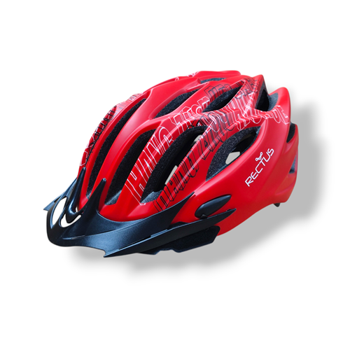 Bisiklet Yetişkin Kaskı Işıklı KIRMIZI - SİYAH (L58-61) RECTUS
