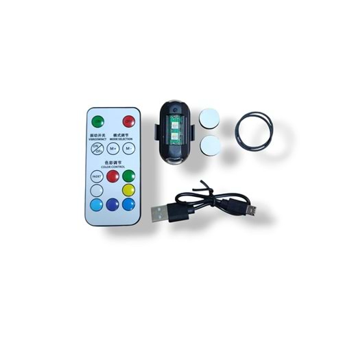 Lamba Uçak Kanadı Çakar Şarjlı RGB KUMANDALI