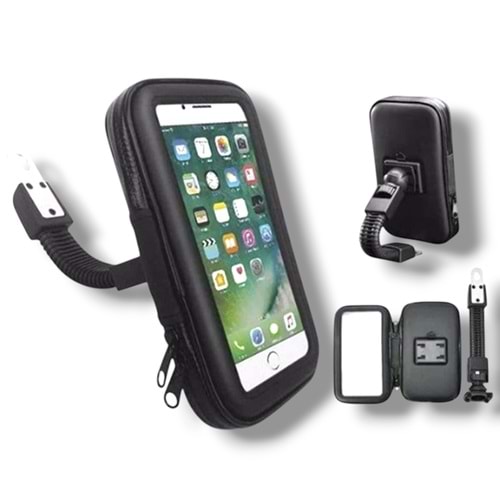 Motosiklet Telefon Tutucu XXL Su Geçirmez Ayna Bağlantılı (170*90)