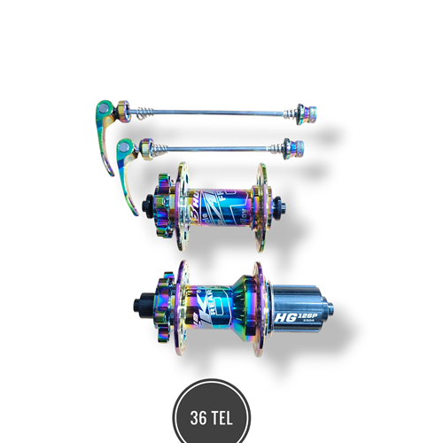 Bisiklet Ön-Arka Göbek Takımı 36 Delik PASAK ( RAİNBOW ) HUB Sesli