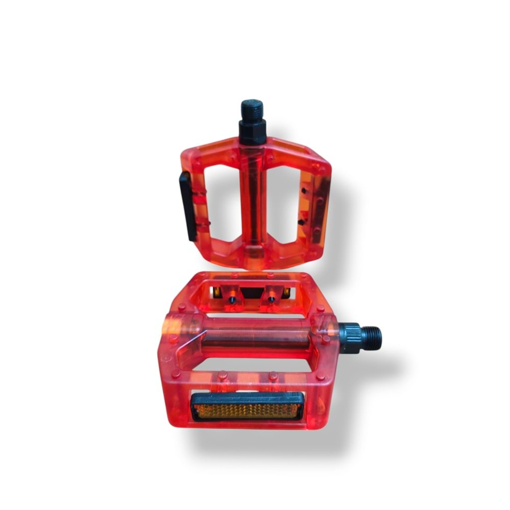 Mtb Geniş Pedal Şeffaf Bilyalı Kırmızı