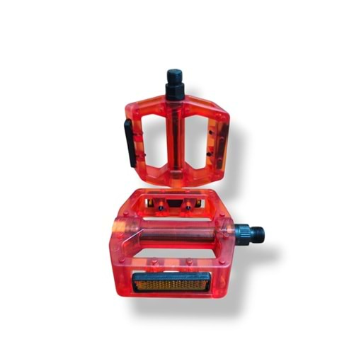 Mtb Geniş Pedal Şeffaf Bilyalı Kırmızı