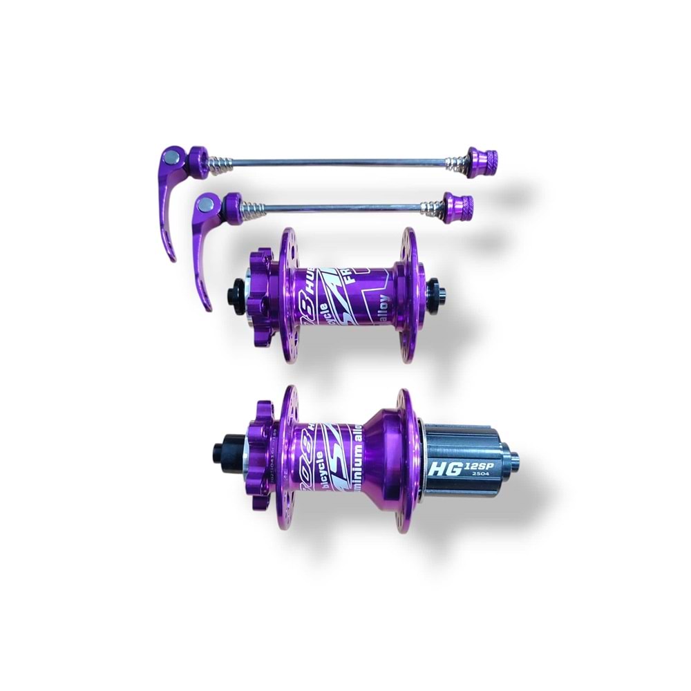 Bisiklet Ön-Arka Göbek Takımı 32 Delik PASAK ( MOR )