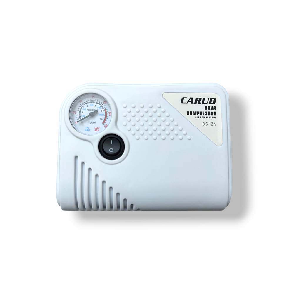 Hava Kompresörü 12 Volt Yassı Beyaz CARUB